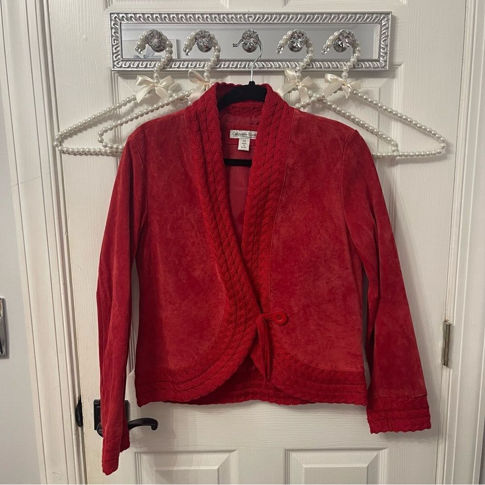 Coldwater Creek Suede Like Red Jacket